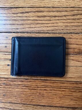 Eddie Bauer Dark Brown Leather Money Clip Wallet - Men Accessories